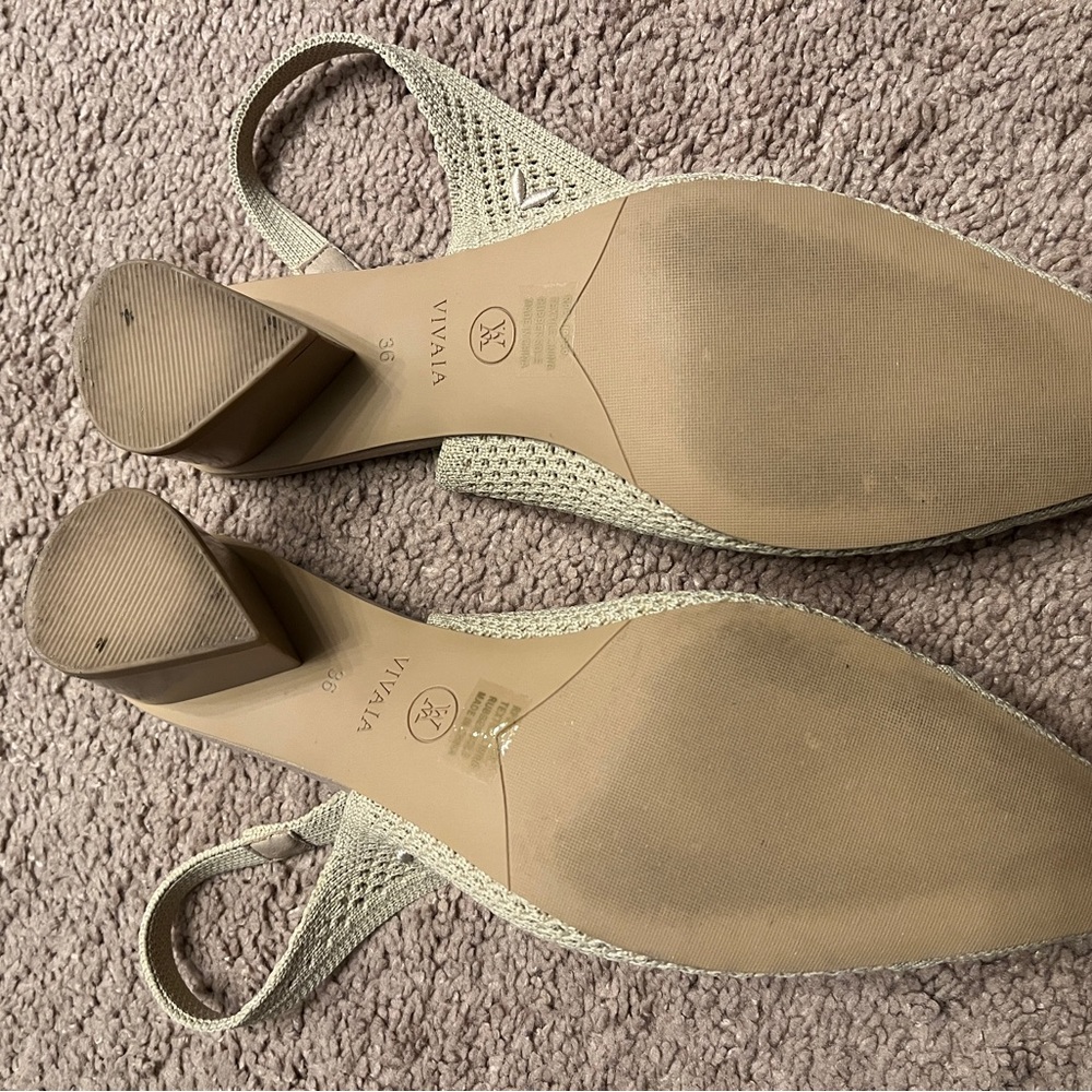 VIVAIA Women's Green Slingback Heels - Picture 6 of 7